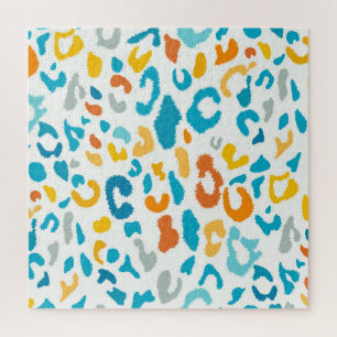 Leoparden Spots: Farbige Vintage Textur. Puzzle