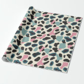 Leoparden-Spots in schwarz-rosa Pastellfarben Geschenkpapier (Ungerollt)