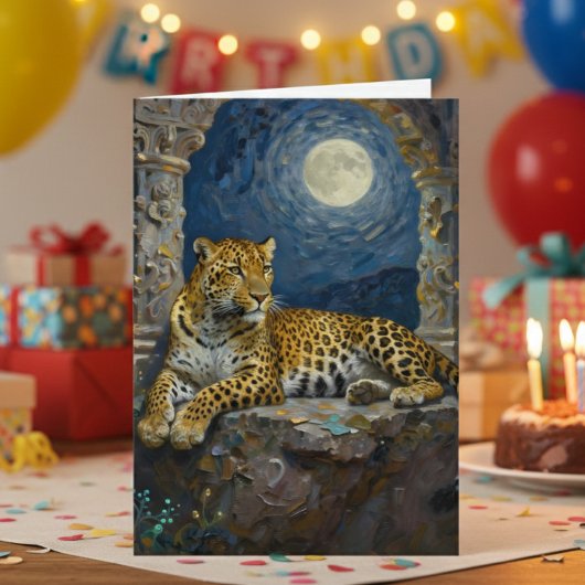 Leoparden-Themen-Geburtstag  Karte