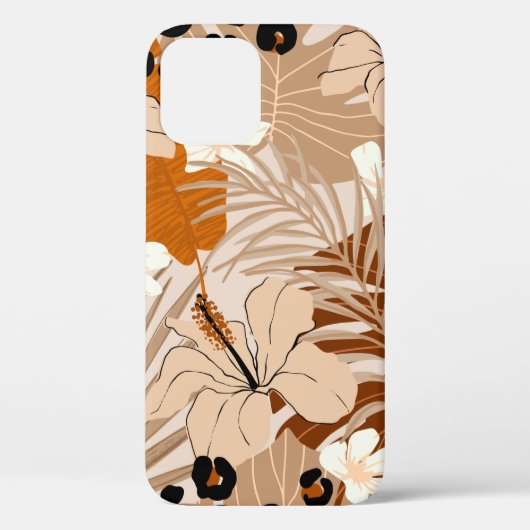 Leoparden tropische Blätter Hibiskus Blume nahtlos Case-Mate iPhone Hülle (Rückseite)
