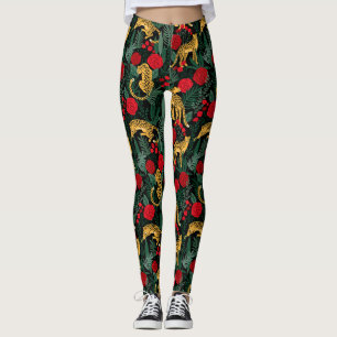 Leoparden und Rose Leggings