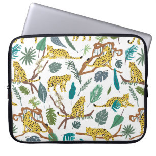 Leoparden wild lebende Tiere im Urwald von Hand ge Laptopschutzhülle