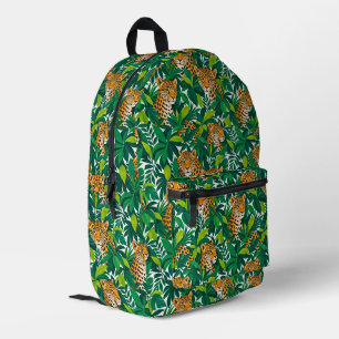 Leoparden zwischen üppiger tropischer Vegetation Bedruckter Rucksack