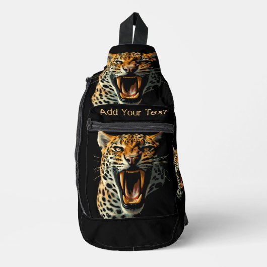 Leopardenaufprallknopfbeutel Crossbody Bag (Vorderseite)