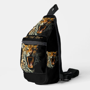 Leopardenaufprallknopfbeutel Crossbody Bag
