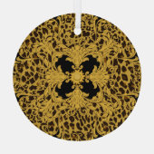 Leopardenbarocke, Verzierte Tierausdruck Ornament Aus Glas (Rückseite)