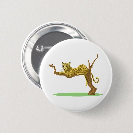 Leopardenbaum - Dschungelwaldlandschaft Button (Vorne & Hinten)