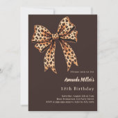 Leopardenbogenbisterbraun Geburtstag Einladung (Vorderseite)