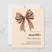 Leopardenbogenbraun Beige Geburtstagseinladung (Vorderseite)