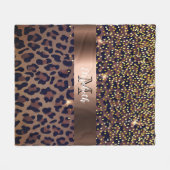 Leopardenbraun, schwarz-goldbraun fleecedecke (Vorderseite (Horizontal))