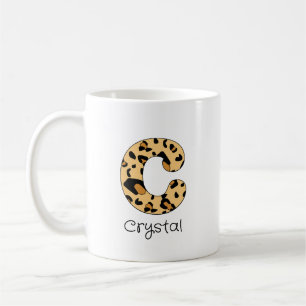 Leopardendruck Anfangsbuchstabe Kleinbuchstabe c u Kaffeetasse