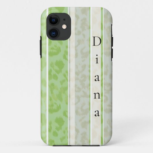 Leopardendruck auf gestreiftem Hintergrund. Case-Mate iPhone Hülle (Rückseite)