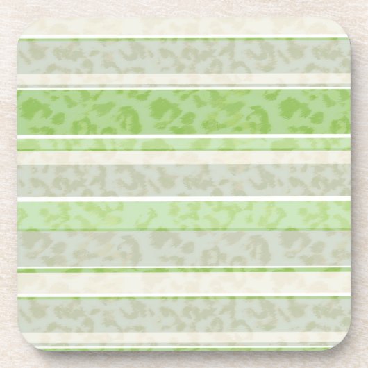 Leopardendruck auf gestreiftem Hintergrund. Getränkeuntersetzer (Vorderseite)
