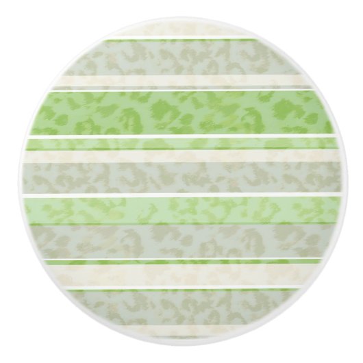 Leopardendruck auf gestreiftem Hintergrund. Keramikknauf (Vorderseite)