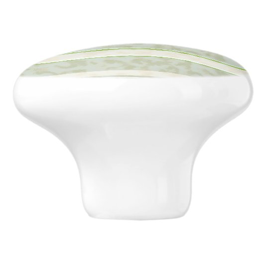 Leopardendruck auf gestreiftem Hintergrund. Keramikknauf (Seitenansicht)