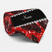 Leopardendruck auf individuelle Name-Neon-Glitzer Krawatte (Gerollt)