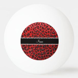 Leopardendruck auf individuelle Name-Neon-Glitzer Tischtennisball