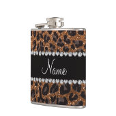 Leopardendruck aus Individuelle Name verbranntem G Flachmann (Links)