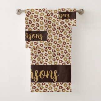 Leopardendruck Faux Glitter | Luxus Badhandtuch Set