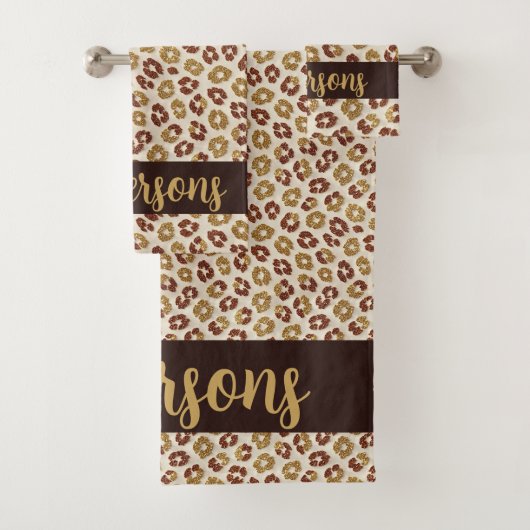 Leopardendruck Faux Glitter | Luxus Badhandtuch Set (Insitu)