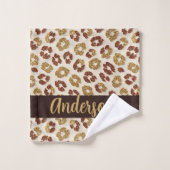 Leopardendruck Faux Glitter | Luxus Badhandtuch Set (Waschlappen)