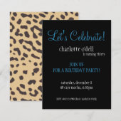 Leopardendruck Geburtstag Einladung (Vorne/Hinten)