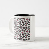 Leopardendruck, Gepard, Rosa, Girl Zweifarbige Tasse (Vorderseite Links)