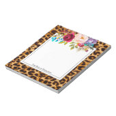 Leopardendruck, Geparden, modern, trendig, floral Notizblock (Rotiert)