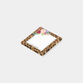 Leopardendruck, Geparden-Trend, Blumen, süß, Post-it Klebezettel (angewinkelt)