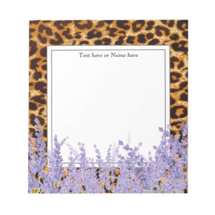 Leopardendruck, Geparden, trendy, blumenreich, sü Notizblock