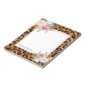 Leopardendruck, Geparden, trendy, blumenreich, süß Notizblock (Rotiert)
