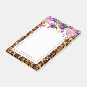 Leopardendruck, Geparden, trendy, blumenreich, süß Post-it Klebezettel (angewinkelt)