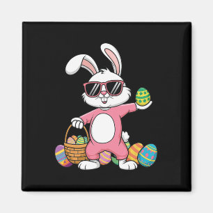 Leopardendruck-Hase Kaninchen bläst Bubble Gum Ost Magnet