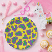 Leopardendruck in lila, grün und gelb pappteller (Party)