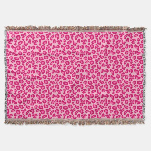Leopardendruck in Pastellrosa, Hot Pink und Fuchsi Decke (Vorderseite)