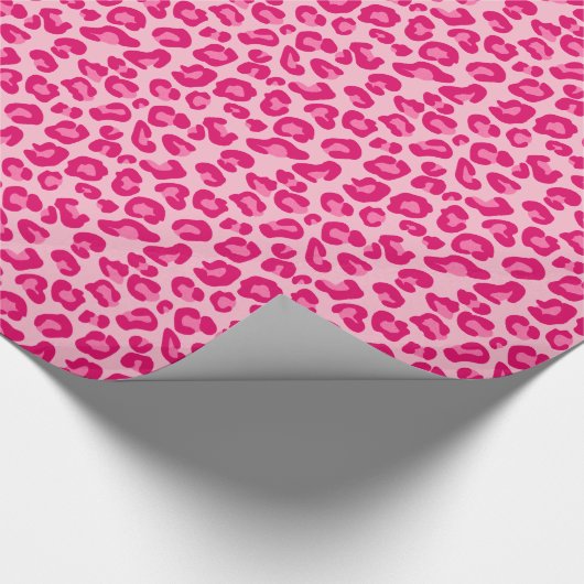 Leopardendruck in Pastellrosa, Hot Pink und Fuchsi Geschenkpapier (Ecke)