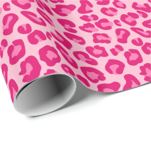 Leopardendruck in Pastellrosa, Hot Pink und Fuchsi Geschenkpapier