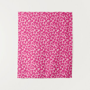 Leopardendruck in Pastellrosa, Hot Pink und Fuchsi Wandteppich