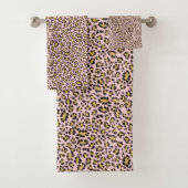 Leopardendruck in Rosa Badhandtuch Set (Insitu)