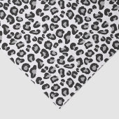 Leopardendruck in Schwarz und Weiß mit Grau / Grau Seidenpapier (Ausschnitt)