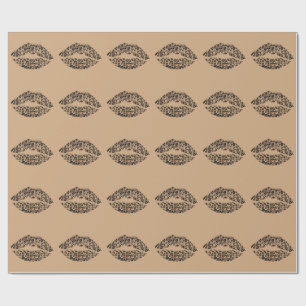 Leopardendruck-Lippen-Wurfkissen Chic Glamour-Ti Geschenkpapier