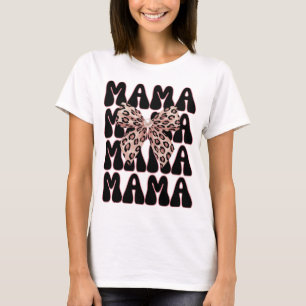 Leopardendruck Mama Coquette Gepard Schleife Trend T-Shirt