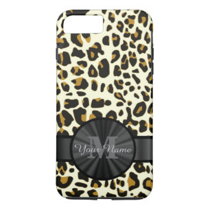 Leopardendruck mit Monogramm iPhone 8 Plus/7 Plus Hülle