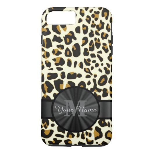 Leopardendruck mit Monogramm Case-Mate iPhone Hülle (Rückseite)