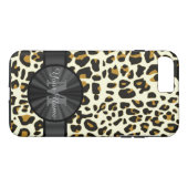 Leopardendruck mit Monogramm Case-Mate iPhone Hülle (Rückseite (Horizontal))