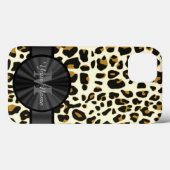 Leopardendruck mit Monogramm Case-Mate iPhone Hülle (Rückseite (Horizontal))