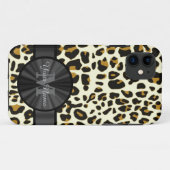 Leopardendruck mit Monogramm Case-Mate iPhone Hülle (Rückseite (Horizontal))