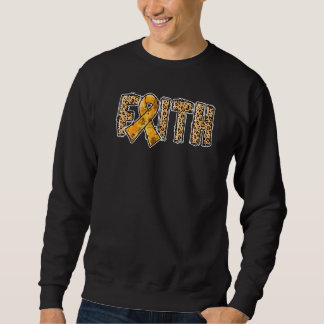 Leopardendruck Orangefarbenes Band Faith Leukämie- Sweatshirt