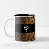 Leopardendruck P Monogramm Initialen Kaffeetasse B (Links)