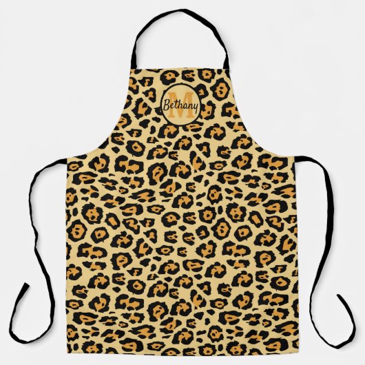 Leopardendruck personalisiert schürze (Vorderseite)